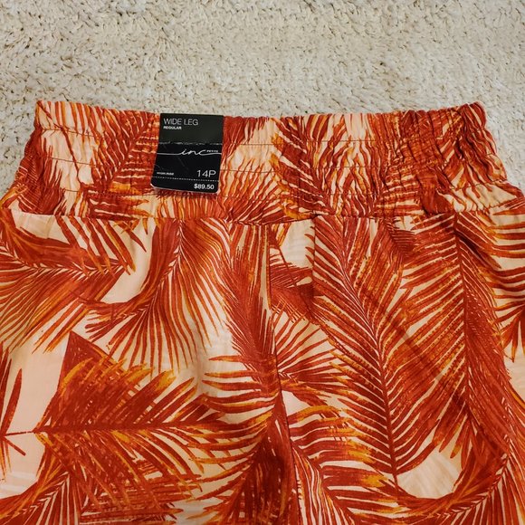 NWT INC International Concepts Orange Tropical Print Pants Size 14P - Picture 12 of 13